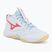 Women's volleyball shoes Mizuno Wave Momentum Pro Mid white/calypso coral/pale banana