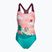Speedo Digital Printed Children's One-Piece Swimsuit blue-pink 8-0797015159