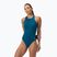Ladies' one-piece swimsuit Speedo Racer Zip with Built in Swim Bra dark teal