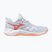 Women's volleyball shoes Mizuno Wave Momentum Pro blue finch/lava orange/flamingo coral