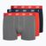 Men's CR7 Basic Trunk boxer shorts 3 pairs grey melange/red/navy