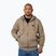 Men's Pitbull Small Logo Hooded Zip pale sand sweatshirt