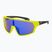 GOG children's sunglasses Flint matt neon yellow/black/polychromatic blue