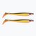Strike Pro Pig Shad Tournament rubber lure 2 pcs grey-yellow TEV-SP172M-C041