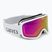 Giro Stomp white wordmark/ amber pink children's ski goggles