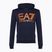 Men's EA7 Emporio Armani Train Logo Series Oversize Logo Hoodie Coft navy blue