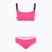 Women's two-piece swimsuit EA7 Emporio Armani Logo Tape Bikini Top neon pink