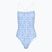 Tommy Hilfiger women's one-piece swimsuit Straight Neck Print floral stripe blue spell