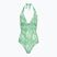 Tommy Hilfiger women's one piece swimsuit Halter One Piece Rp Print floral tropical aop fort green