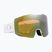 Oakley Fall Line white leopard/prizm sage gold iridium ski goggles