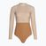 Women's one-piece swimsuit Rip Curl Premium Surf LS Surf light brown