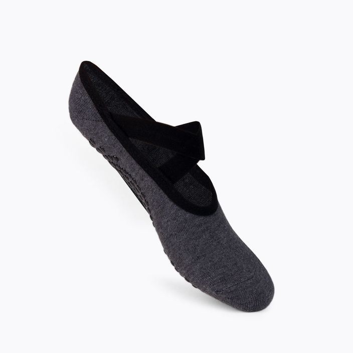 Gaiam women's yoga socks non-slip graphite 63709