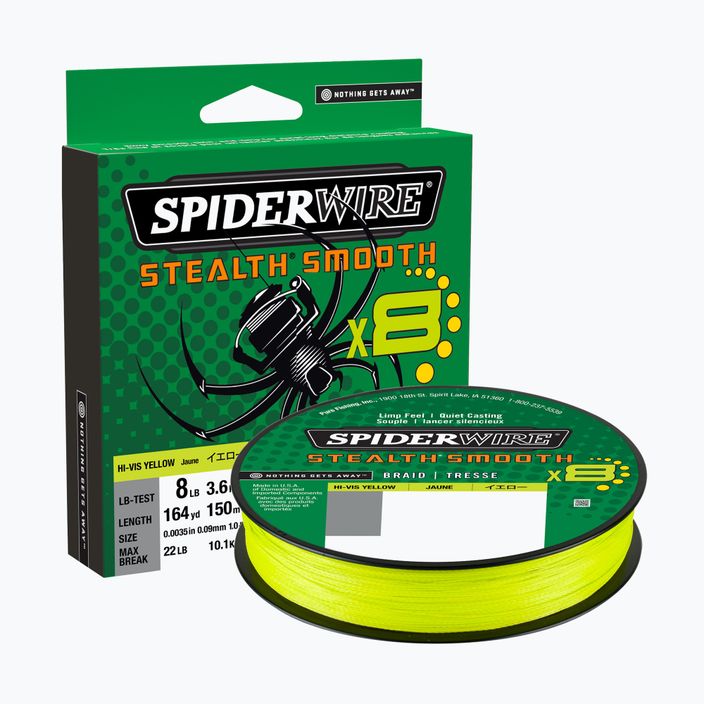 SpiderWire Stealth 8 yellow spinning braid 1515614 2