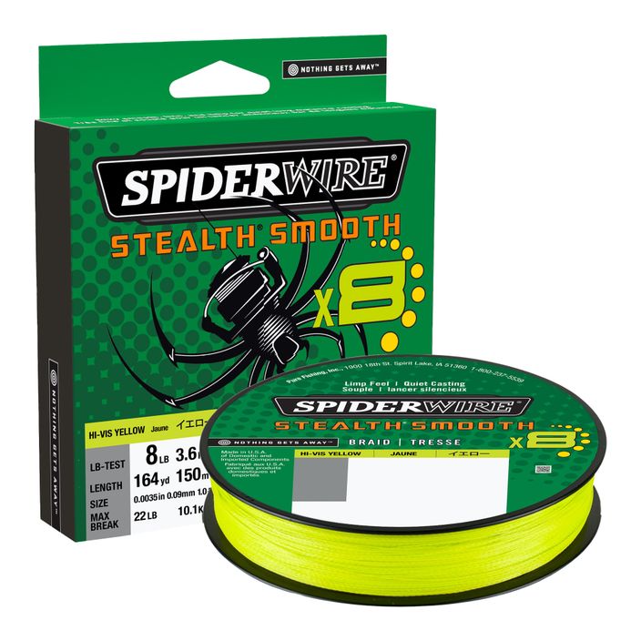 SpiderWire Stealth 8 yellow spinning braid 1515628 2