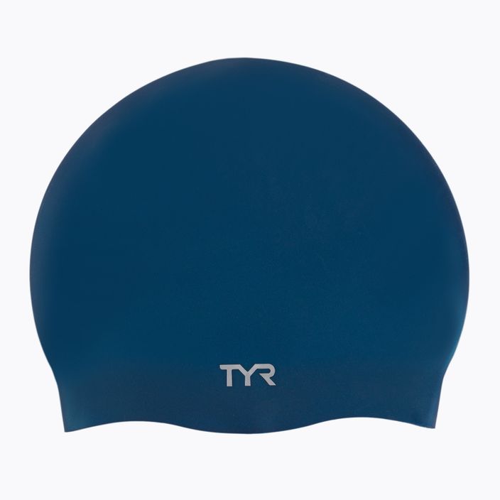 TYR Wrinkle-Free Silicone Swim Cap navy blue LCS