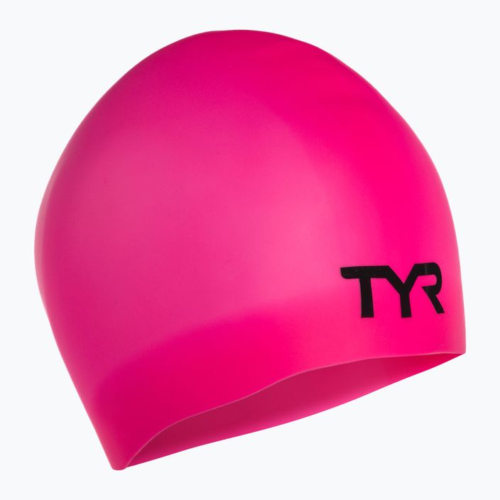 TYR Wrinkle-Free pink swimming cap LCSL_693