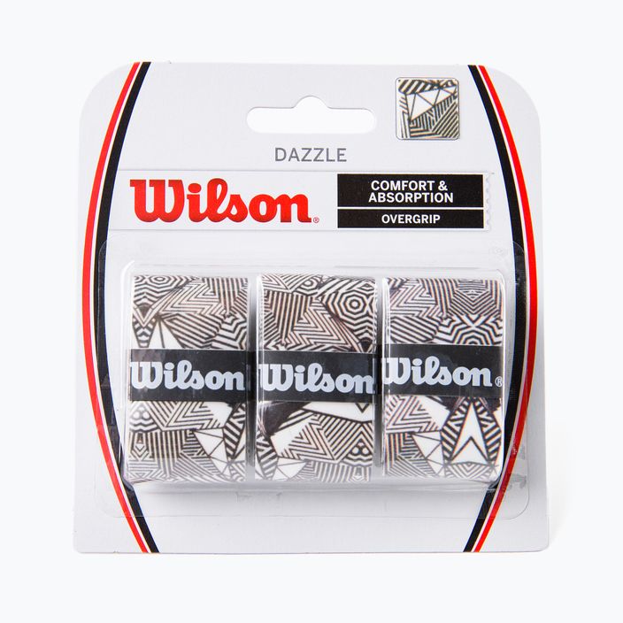 Wilson Dazzle Overgrip tennis racket wraps 3 pcs black and white WR8404401 2