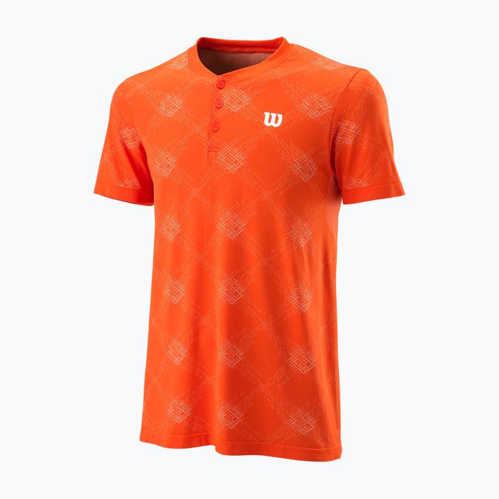 Men's tennis shirt Wilson PWR SMLS Henley III orange WRA804501
