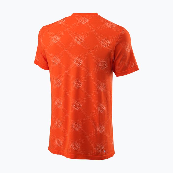 Men's tennis shirt Wilson PWR SMLS Henley III orange WRA804501 2
