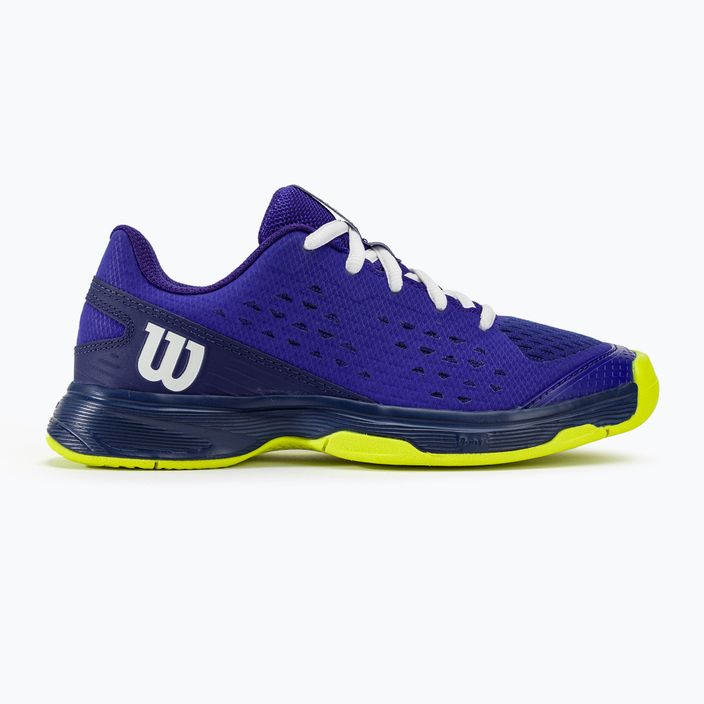 Children's tennis shoes Wilson Rush Pro L Jr bluing/blue print/safety yellow 2