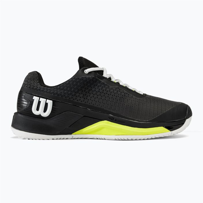 Men's tennis shoes Wilson Rush Pro 4.0 Clay black/white/safety yellow 2