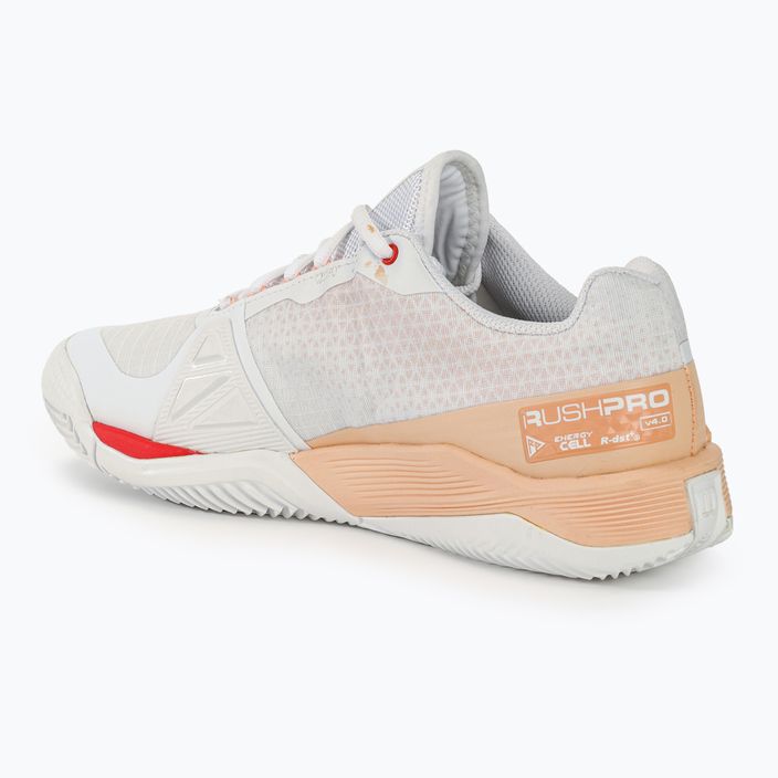 Women's tennis shoes Wilson Rush Pro 4.0 Clay white/peach parfait/infrared 3