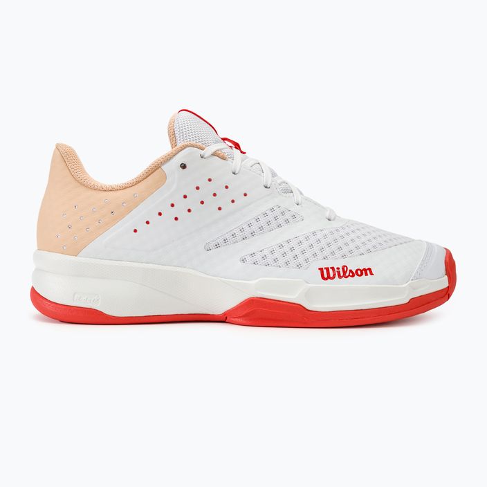 Women's tennis shoes Wilson Kaos Stroke 2.0 white/peach perfait/infrared 2