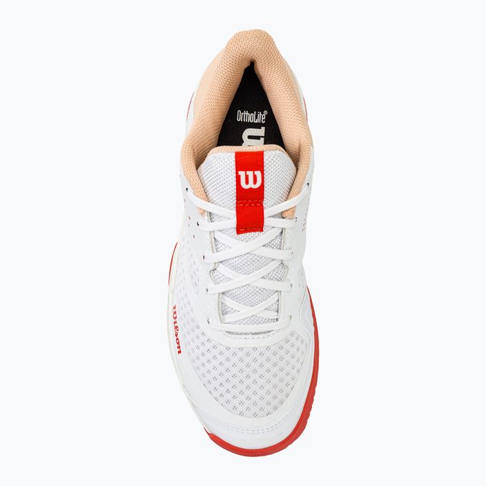 Women's tennis shoes Wilson Kaos Stroke 2.0 white/peach perfait/infrared 5