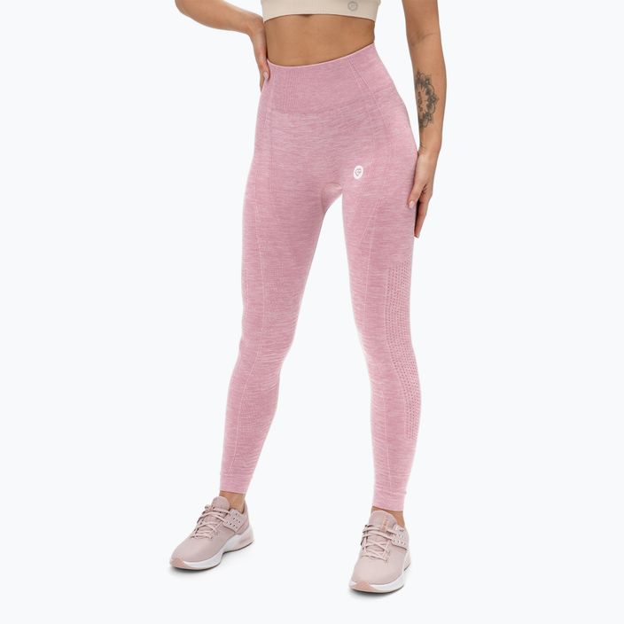 Women's workout leggings Gym Glamour seamless pink melange 197