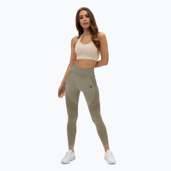 Women's workout leggings Gym Glamour Khaki Fusion 333 2