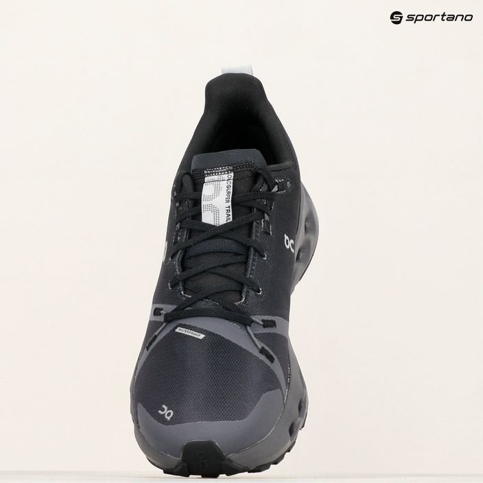 Men's On Running Cloudsurfer Trail Waterproof black/eclipse running shoes 7