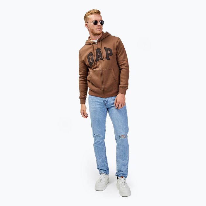 Men's GAP V-Heritage Logo FZ SNL sweatshirt cozy brown 3