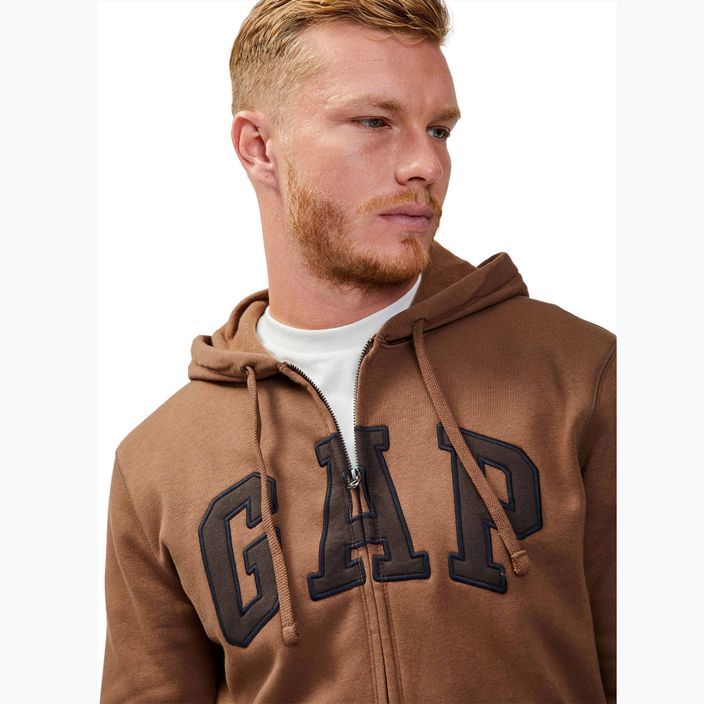 Men's GAP V-Heritage Logo FZ SNL sweatshirt cozy brown 4