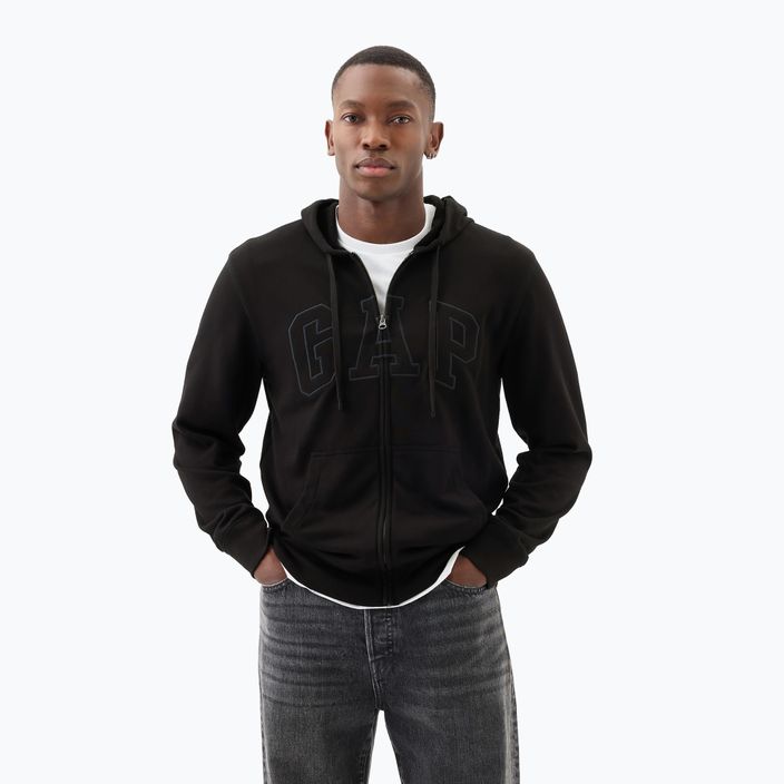 Men's GAP Heritage French Terry Fullzip Logo sweatshirt true black