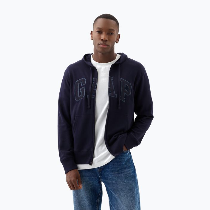 Men's GAP Heritage French Terry Fullzip Logo sweatshirt blue navy