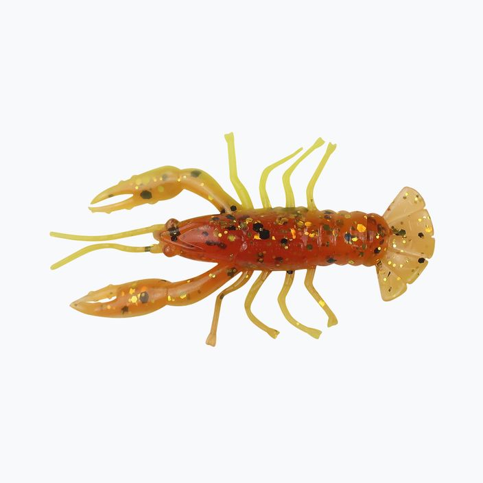 Relax Crawfish 2 Laminated rubber lure 4 pcs rootbeer-gold black glitter yellow CRF2