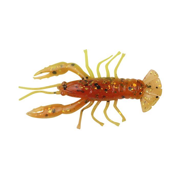 Relax Crawfish 2 Laminated rubber lure 4 pcs rootbeer-gold black glitter yellow CRF2 2