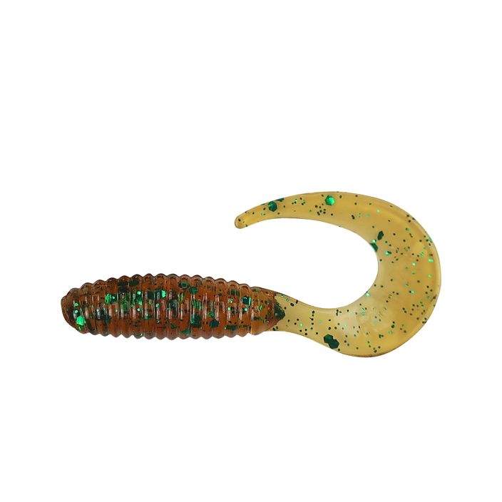 Relax Twister rubber lure VR1 Standard 8 pcs rootbeer green glitter VR1-TS 2