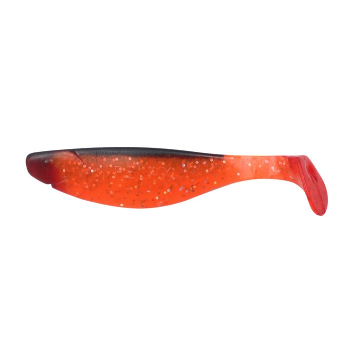 Rubber bait Relax Hoof 4 Red Tail 4 pieces transparent orange hologram glitter BLS4-S 2