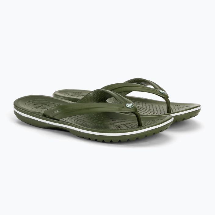 Crocs Crocband Flip army green/white flip flops 4