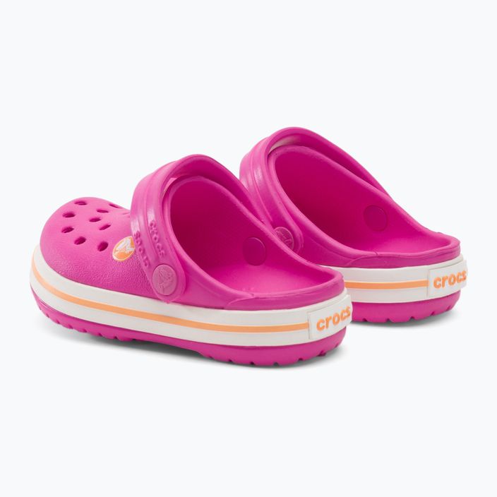 Crocs Kids Crocband Clog electric pink/cantaloupe flip-flops 4