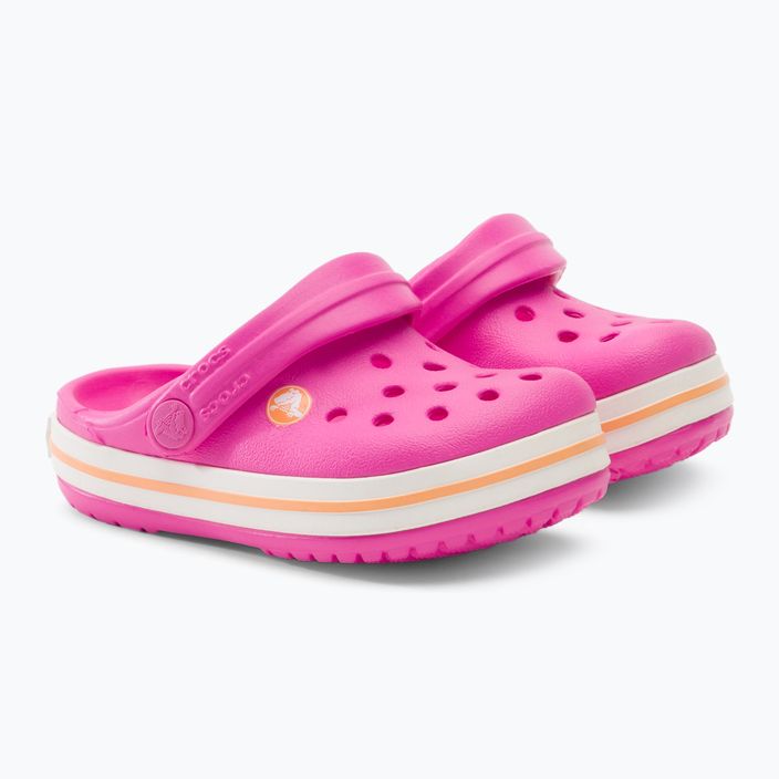 Crocs Kids Crocband Clog electric pink/cantaloupe flip-flops 5