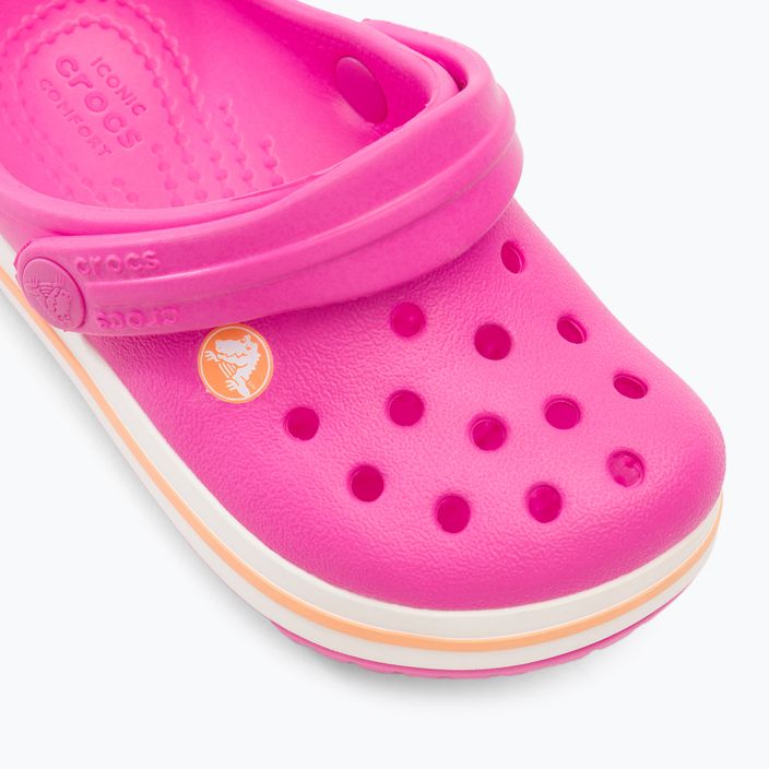 Crocs Kids Crocband Clog electric pink/cantaloupe flip-flops 8