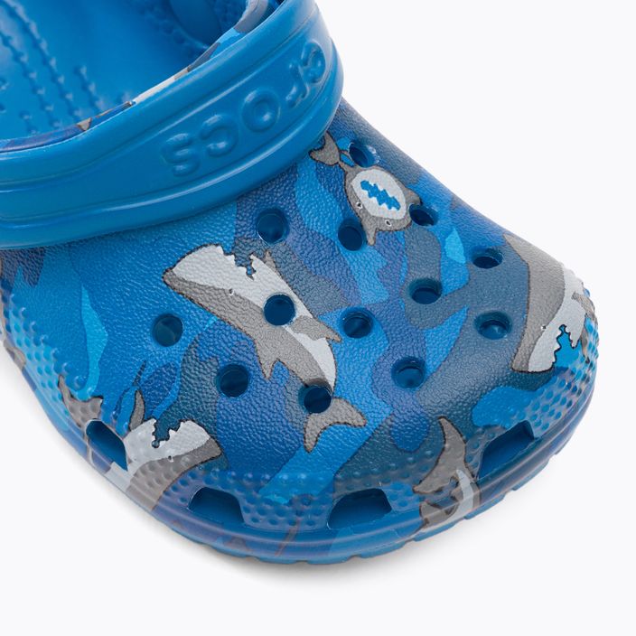 Crocs Classic Shark Clog prep blue children's flip-flops 8
