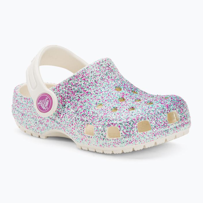 Crocs Classic Glitter Clog T bianco sporco children's flip-flops 2