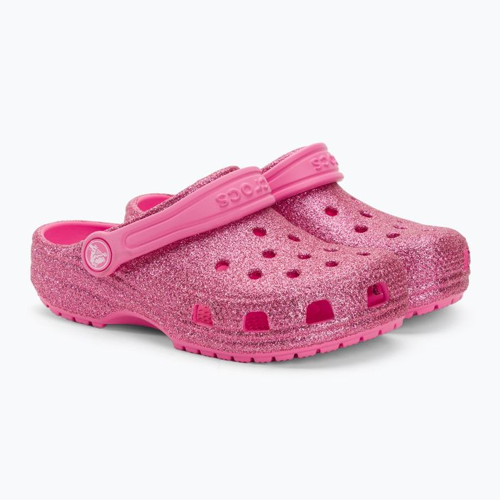 Crocs Classic Glitter Clog pink lemonade children's flip-flops 5