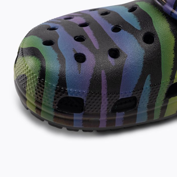 Women's Crocs Classic Seasonal Printed zebra rainbow flip-flops 8
