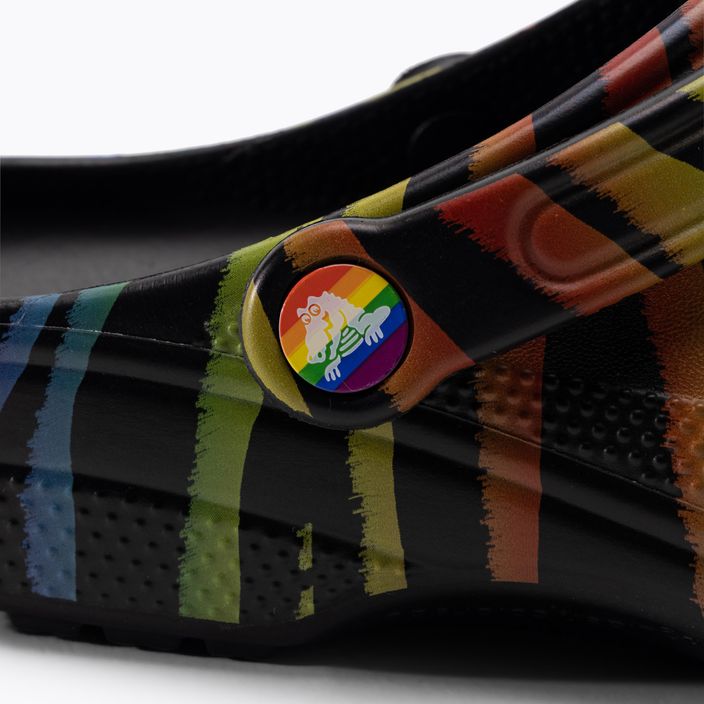 Women's Crocs Classic Seasonal Printed zebra rainbow flip-flops 9