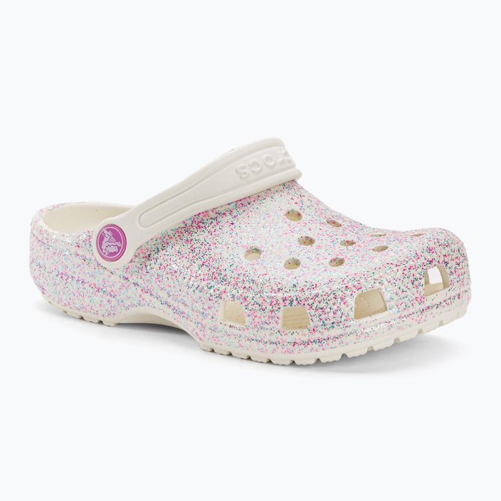Crocs Classic Glitter Clog children's flip-flops bianco sporco