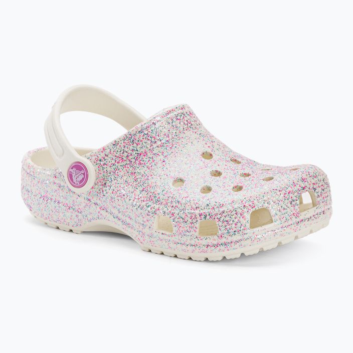 Crocs Classic Glitter Clog children's flip-flops bianco sporco 2